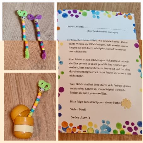 Kleine Schatzsuche mit Bezug zum Thema Farben